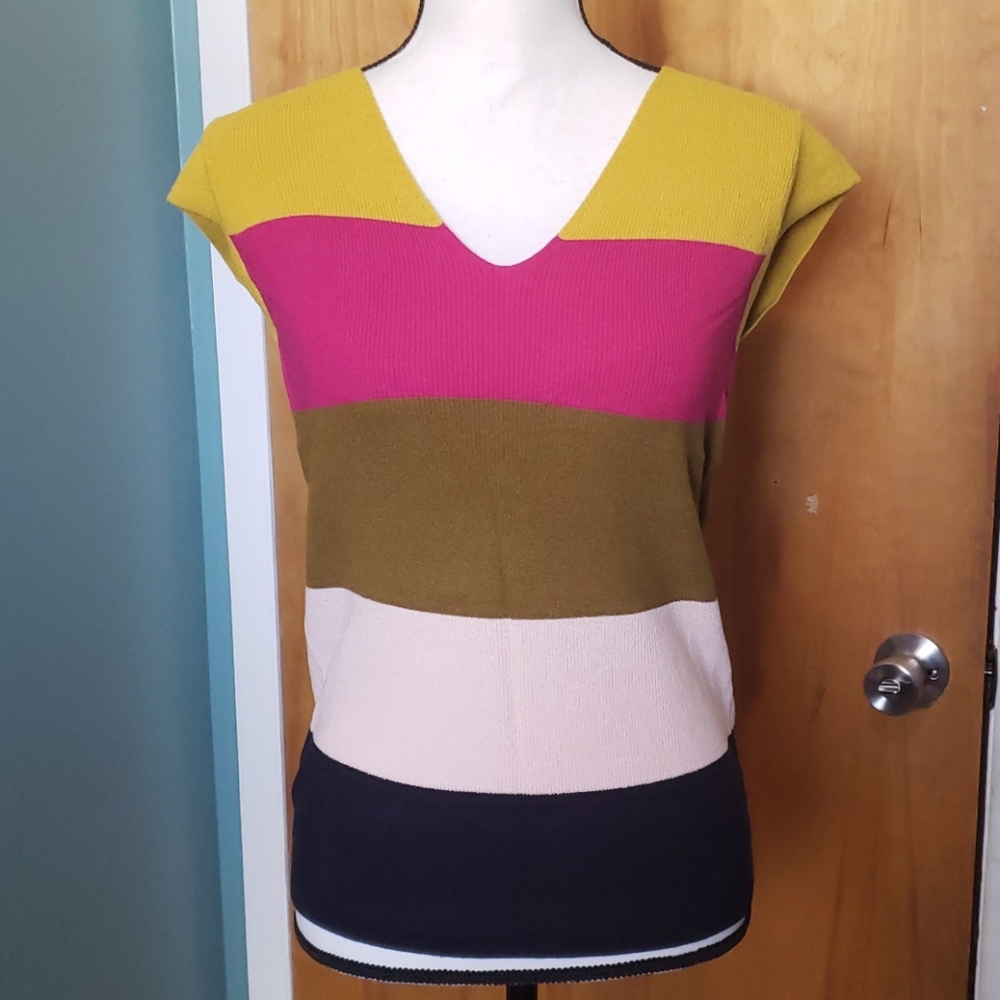 Striped sleeveless sweater